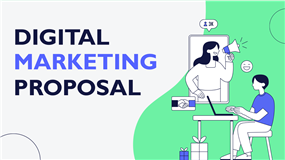 现代扁平插画风新媒体营销策划方案ppt模板